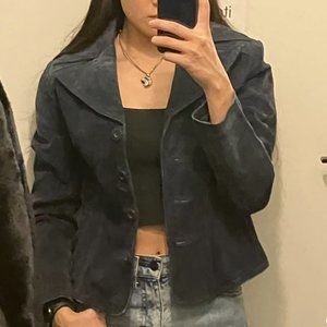 Wilson maxima leather jacket navy vintage rare